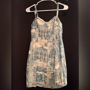 Vintage Printed Strap Dress